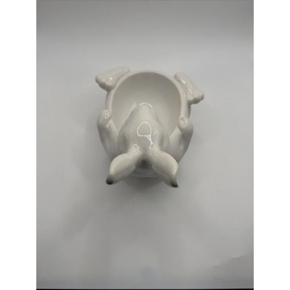 Pottery Barn White Easter Bunny/Rabbit Belly Bowl Porcelain Candy Dish